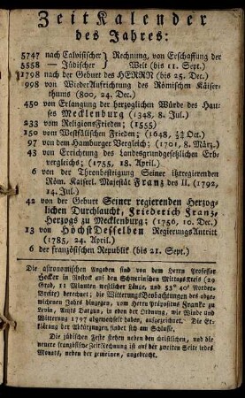 Zeitkalender des Jahres: [1798]