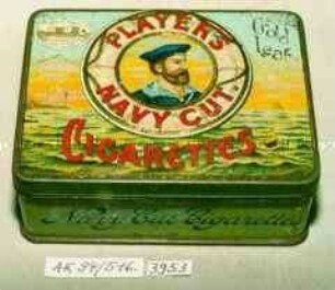 Blechdose für "PLAYER'S NAVY CUT. CIGARETTES Gold Leaf"