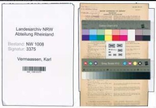Entnazifizierung Karl Vermaassen , geb. 05.12.1911 (Metzger)
