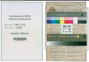 Entnazifizierung Wilhelm Haertel , geb. 16.12.1887 (Oberstudienrat)