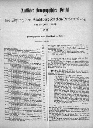 No. 25, 25. Juni 1885