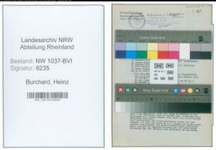 Entnazifizierung Heinz Burchard , geb. 14.09.1913 (Verwaltungsangestellter)