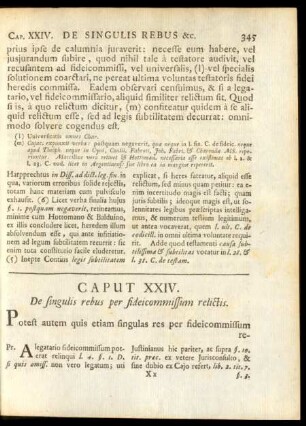 Caput XXIV. De singulis rebus per fideicommissum relictis