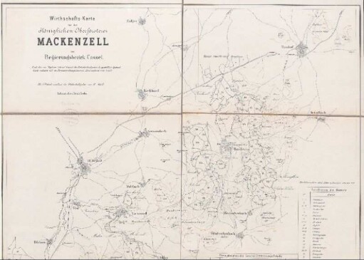 Wirthschafts-Karte von der Königlichen Oberförsterei Mackenzell im Regierungsbezirk Cassel.