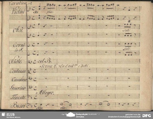 Cavatina: "Cari amici allegramente"