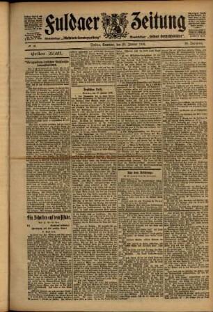 Erste Ausgabe vom Samstag, den 20. Januar 1906.