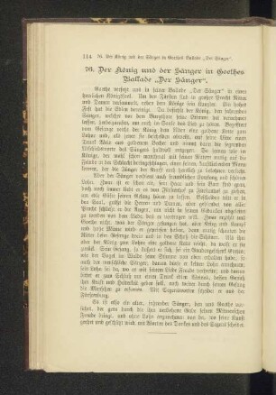76. Der König und der Sänger in Goethes Ballade "Der Sänger".