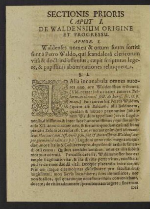 Caput I. De Waldensium Origine Et Progressu.