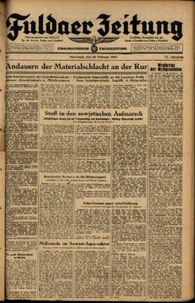 Ausgabe vom Mittwoch, den 28. Februar 1945.