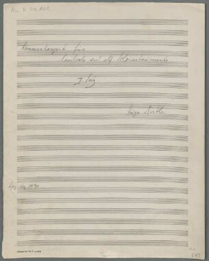 Concertos, Excerpts, cemb, strings, woodwinds, LüdD p.446 - BSB Mus.N. 119,101 : Kammerkonzert für // Cembalo und elf Soloinstrumente // II. Satz // Hugo Distler.