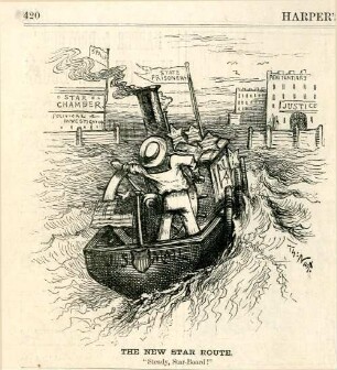 The new star route. "Steady, Star-Board!" : Sterne werden auf einem Schiff der U.S. Post zu Gefängnissen transportiert