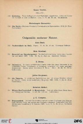 Oelgemälde moderner Meister (Nr. 280-336)