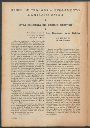 Bases de Trabajo - Reglamento contrato único : Otra conquista del Consejo Directivo