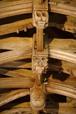 Frankreich. Bretagne. Finistere. Come. Chapelle Saint Come. Dachstuhl. Mitte 17 Jahrhundert