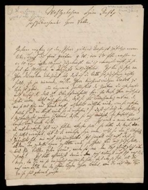 Brief von Johann Konrad Einem an Rudolf Erich Raspe