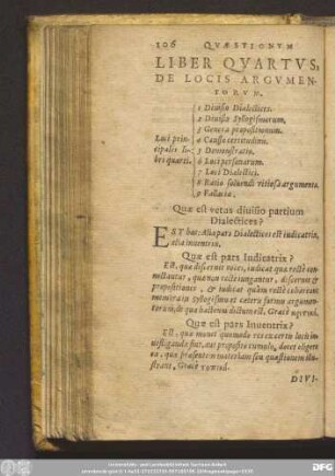 Liber Quartus, De Locis Argumentorum.