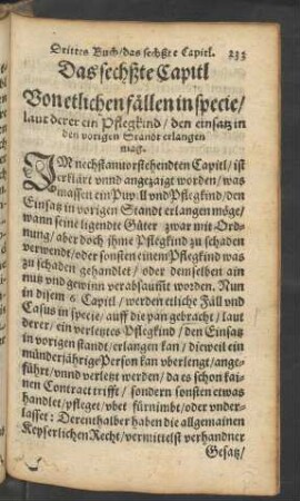 Das sechßte Capitl