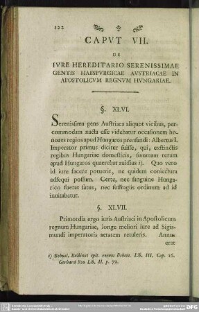 Caput VII. De Iure Hereditario Serenissimae Gentis Habspurgicae Austriacae In Apostolicum Regnum Hungariae