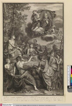 [Boileau sur le Parnasse, où l'on voit Appollon au milieu des Muses]