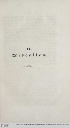 II. Miscellen