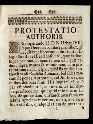 Protestatio Authoris