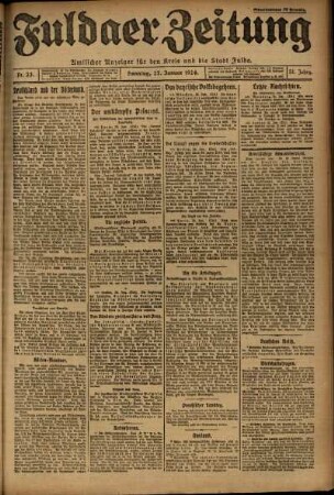 Erste Ausgabe vom Sonntag, den 27. Januar 1924.