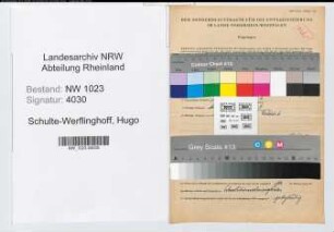 Entnazifizierung Hugo Schulte-Werflinghoff , geb. 05.03.1904 (Kaufm.Angest.)