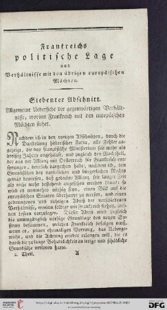 Siebenter Abschnitt: Allgemeine Uebersicht der gegenwärtigen Verhältnisse [...]