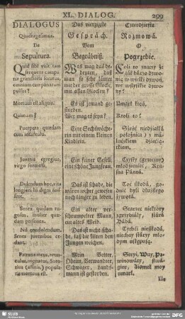 Dialogus Quadragesimus. De Sepultura
