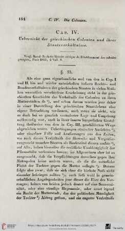 Cap. IV: Uebersicht der griechischen Colonien und ihrer Staatsverhältnisse