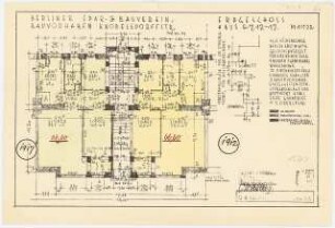 Wohnanlage Knobelsdorffstraße, Berlin-Charlottenburg: Knobelsdorffstraße 98-102 und 110-120: Grundriss Erdgeschoss