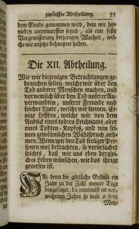 Die XII. Abtheilung.