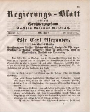 Nr. 6 : 22. März 1862
