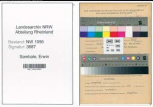 Entnazifizierung Erwin Sambale , geb. 20.10.1909 (Angestellter)