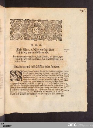 Dein Wort, o HErr, das helle Licht Laß ja bey uns auslöschen nicht...