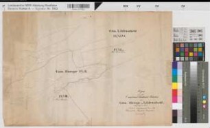 Kierspe (Kierspe) Lüdenscheid (Lüdenscheid) Katasterauszug (Kierspe Flur 2 und 8, Lüdenscheid Flur 46 und 40) 1864 1 : 2500 38 x 65,5 Zeichnung Röhr Haus Neuenhof Nr. 4, Dep.