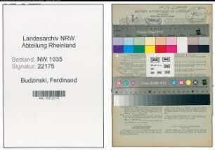 Entnazifizierung Ferdinand Budzinski , geb. 26.11.1913 (Chemotechniker)