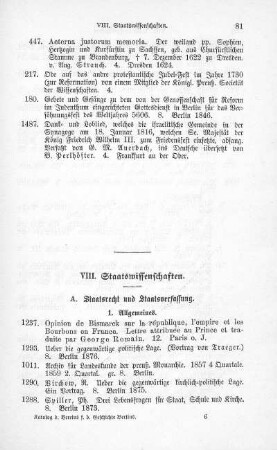 VIII. Staatswissenschaften