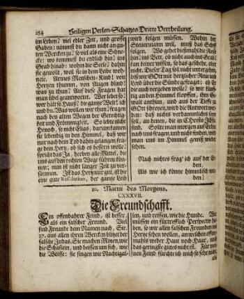 10. Martii des Morgens. CXXXVII. Die Freundschafft - 20. Martii des Abends. CLVIII. Die Uberwindung
