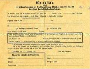 Formular für die Bestandsaufnahme von Kartoffeln (blanko)