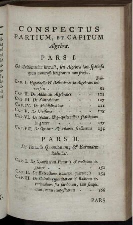 Conspectus Partium.