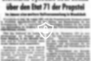Stormarns Synodale noch uneins über [Name maskiert] 71 der Propstei