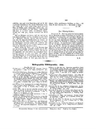 Pädagogische Bibliographie : 1851