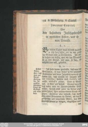 Zweytes Capitel. Von den besondern Justitzgebrechen in peinlichen Fällen, und ihrem Processe.