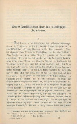 349-361 Neuere Publikationen über den marxistischen Sozialismus
