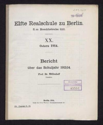 1913/14: Bericht - 1913/14