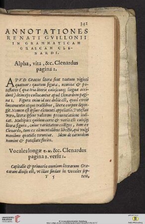 Annotationes Renati Gvillonii in grammaticam Graecam Clenardi