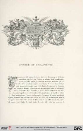 École Florentine. Origine et caractères