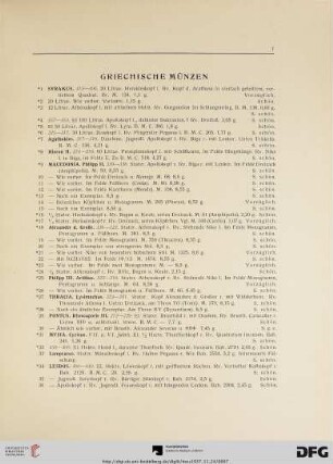Griechische Münzen (Nr. 1-74)