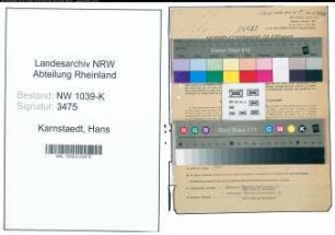 Entnazifizierung Hans Karnstaedt , geb. 02.05.1903 (Bankbeamter)